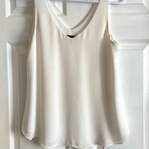 Sheer Cream Sleeveless Blouse - RW Co. - EUC - Sz S